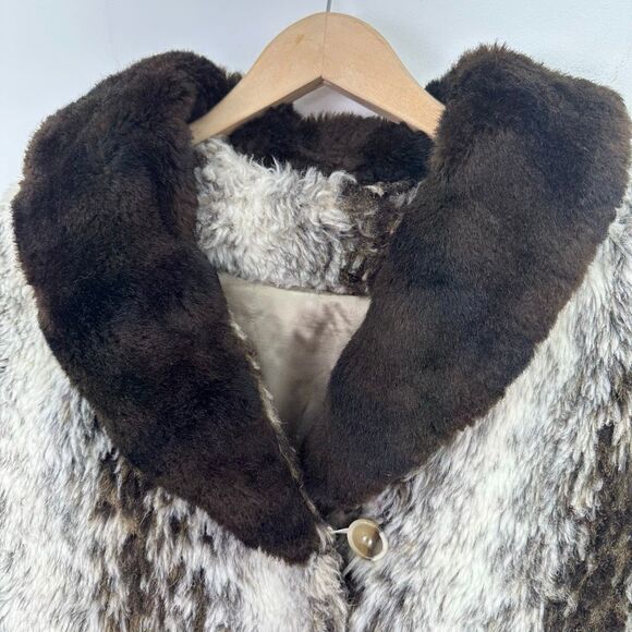 Unbranded Faux Fur Persian Contrasting Oversized Collar Overcoat - Picture 4 of 15